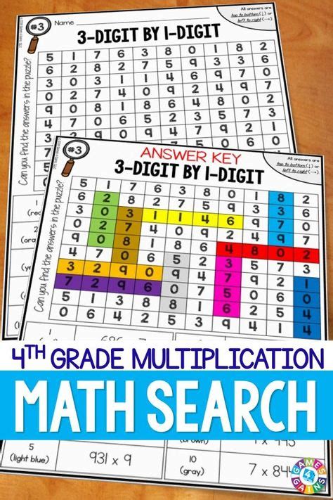 4th Grade Multiplication Math Search For Multi Digit Multiplication 4