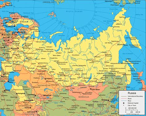 Bản đồ đất nước Nga Russia Map khổ lớn phóng to