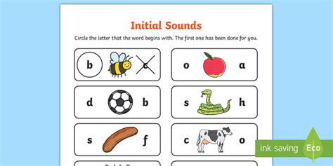 Initial Sounds Interactive Matching Activity Twinkl
