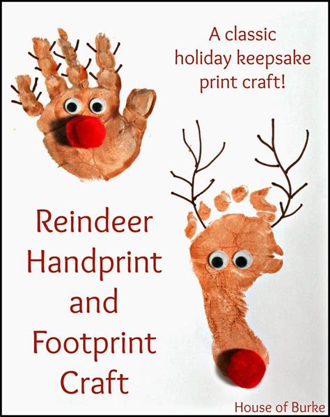 Reindeer Handprint And Footprint Craft Baby Christmas Crafts