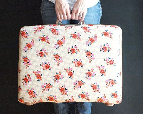 Diy Fabric Covered Suitcase Bright Bold And Beautiful Diy Fabric
