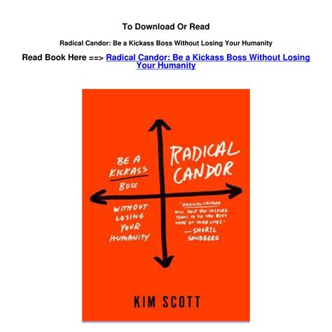 download PDF Radical Candor Be a Kickass Boss Without Losing Your
