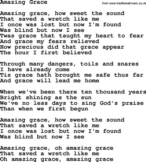Lyrics To Amazing Grace Printable