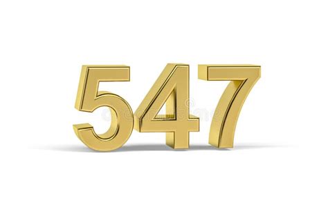 Golden 3d Number 547 Year 547 Isolated On White Background Stock