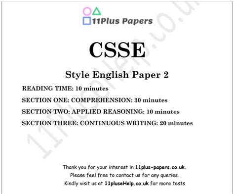 Csse Style 11 Plus Papers Best 11 Plus Online Practice Exams11free