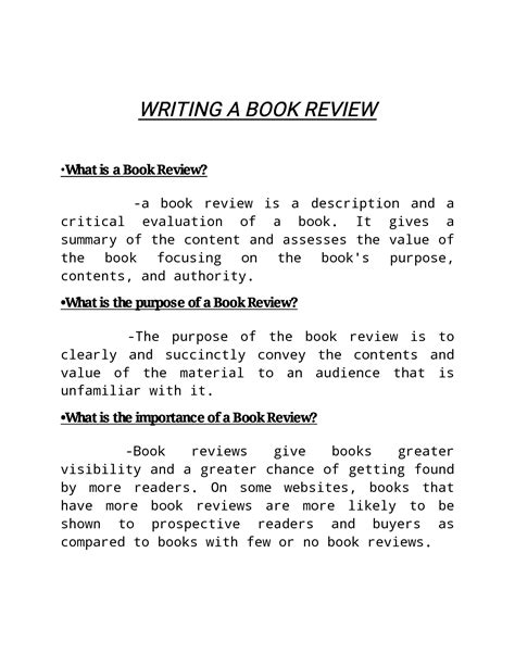 Solution Writing A Book Review Studypool