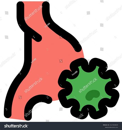 Stomach Virus Causing Flu Intestinal Lining Stock Vector (Royalty Free