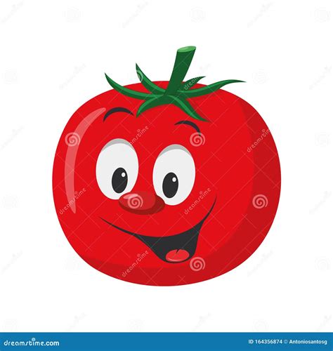 Vector Illustration Of A Funny And Smiling Tomato In Cartoon Style
