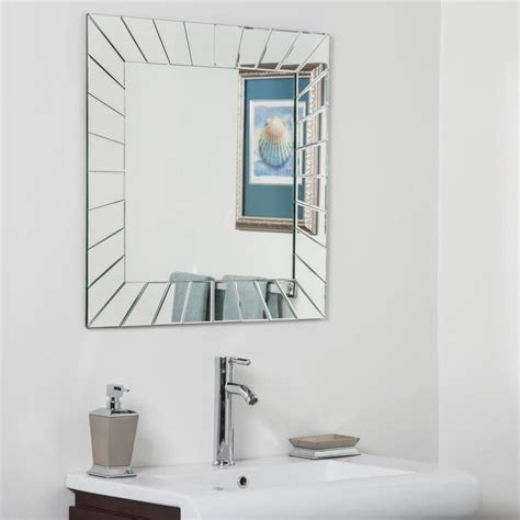 Decor Wonderland 275 In Silver Square Frameless Bathroom Mirror At