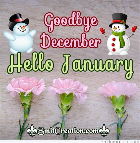 Goodbye December Hello January Calendar Printable Free