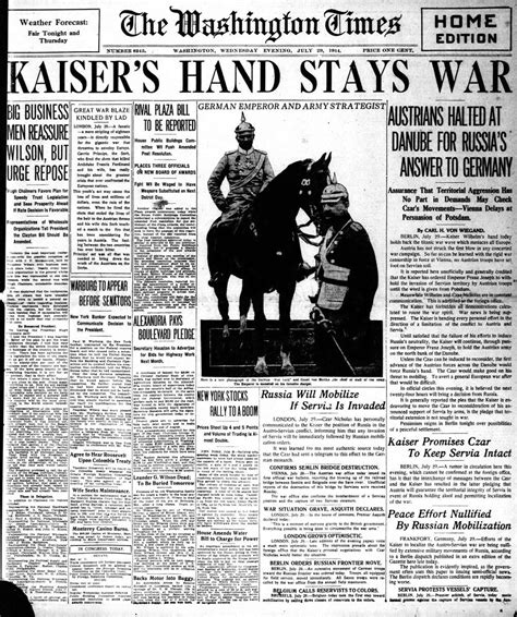 War Declared American Newspaper Headlines From The Very Start Of Wwi