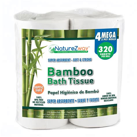 Naturezway 4 Pk Bamboo Toilet Paper 320 Sheets Each