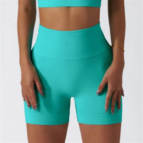 Sexy Yoga Shorts Tight Running Sports Shorts Womens Belly High Waist Fitness Shorts Peach Hip