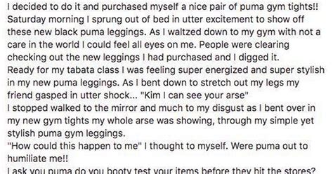 Woman Mortified After Being Told Her Puma Gym Tights Were ‘completely