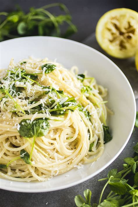 Simple Lemon Pasta With Parmesan And Pea Shoots Life As A Strawberry