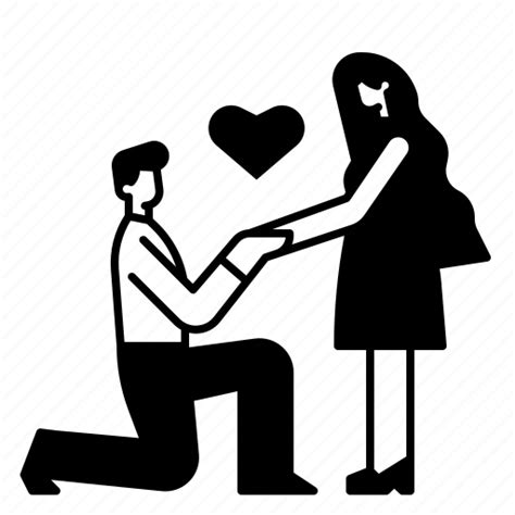 Marriage Proposal Love Romantic Couple Romance Engagement Icon