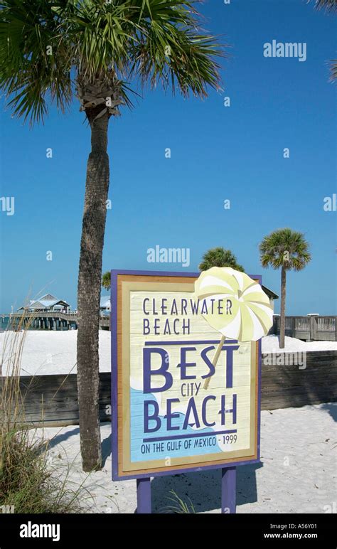 Best Beach Sign Clearwater Beach Gulf Coast Florida Usa Stock Photo