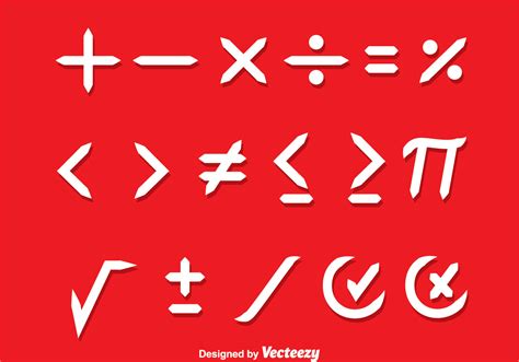 Math Symbols White Vectors 105564 Vector Art At Vecteezy