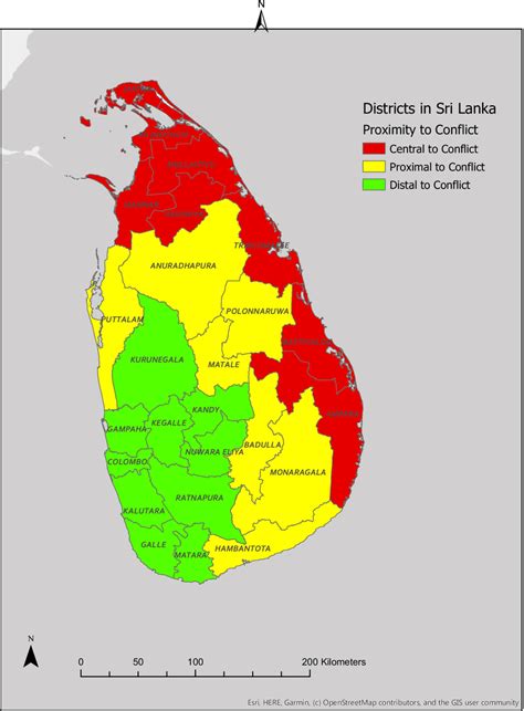 Map Of Sri Lankan Districts Adapted From Fonseka Rw Understanding
