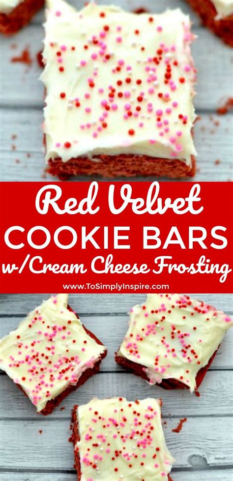 Top 10 chewy and sweet recipes made with. Scrumptious red velvet cookie bars with cream cheese ...