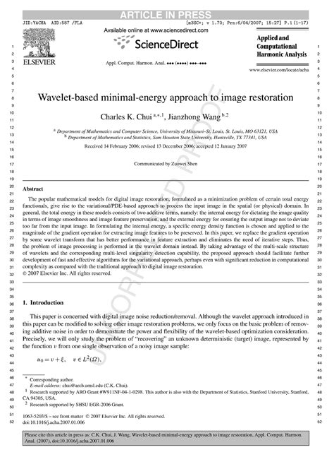 2007 Chi Wang Wvlt Min Energy - UNCORRECTED PROOF Please cite this
