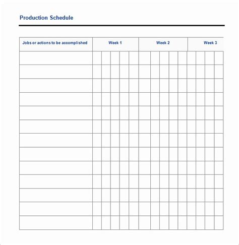 50 Free Production Scheduling Excel Template