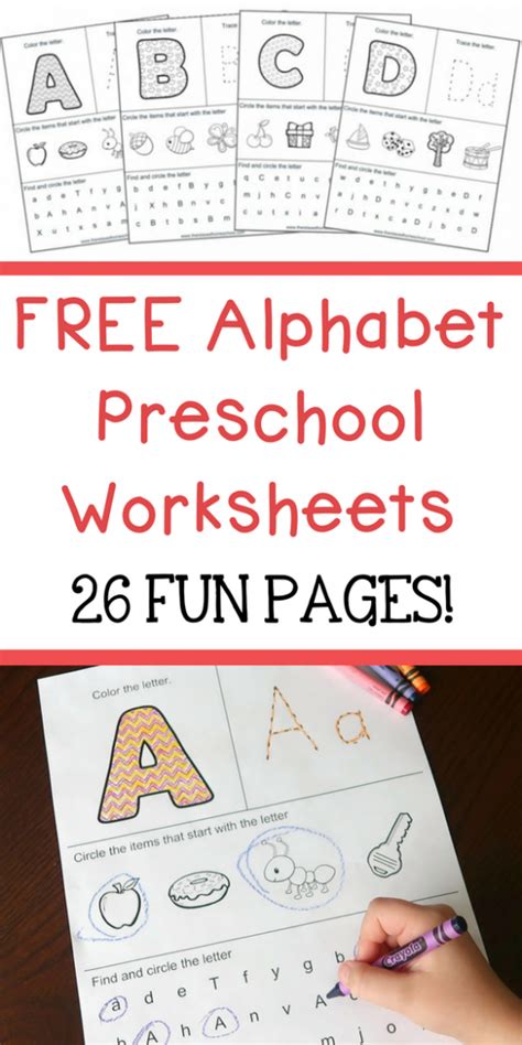 Download These Free Alphabet Preschool Worksheets This Packet Will
