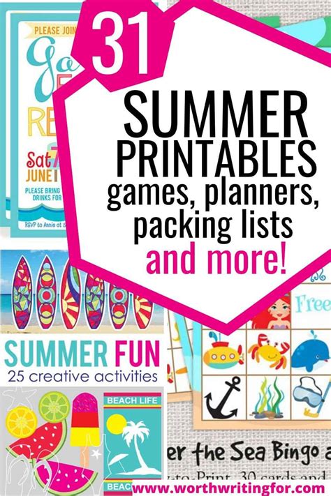 Awesome Summer Printables For Moms And Kids
