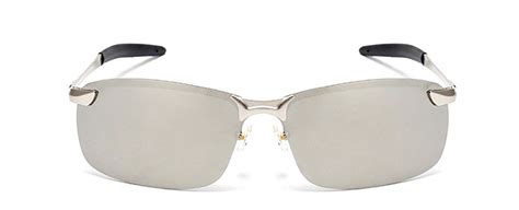 classic semi rimless polarized sport sunglasses metal frame retro style silver cl125nkrtex