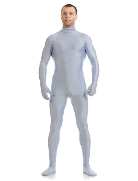 gray morph suit adults bodysuit lycra spandex catsuit for men