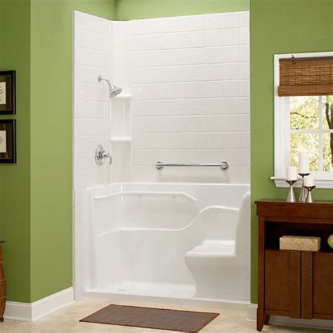 Ceramic shower base from bootz. Replace an unused bathtub with a walk-in shower. Holding ...