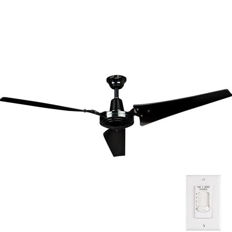 Hampton Bay Industrial 60 In Indooroutdoor Black Ceiling Fan With