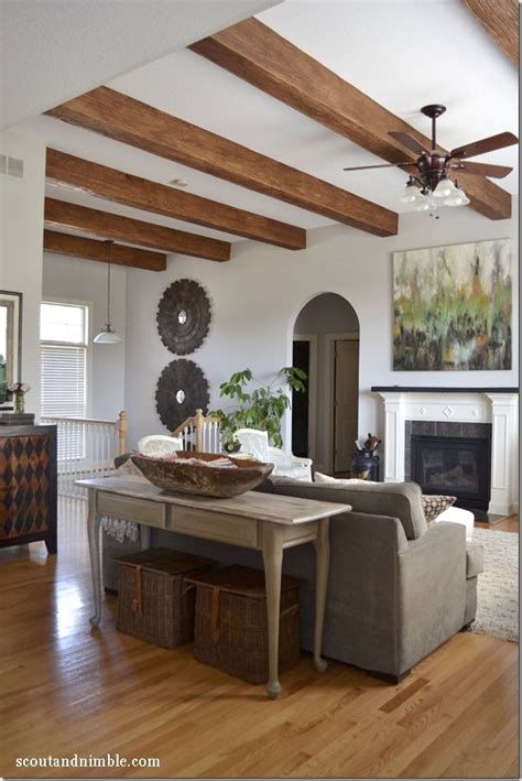 Wood Beams Ceiling Treatments Beams Living Room Cozy Living Room