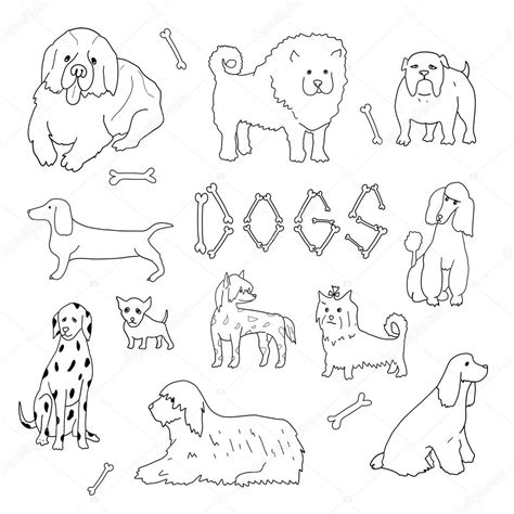Dogs Doodle Set — Stock Vector © Wins86 95501946