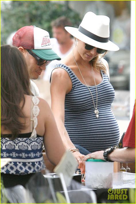 Stacy Keibler Steps Out With Large Baby Bump Husband Jared Pobre