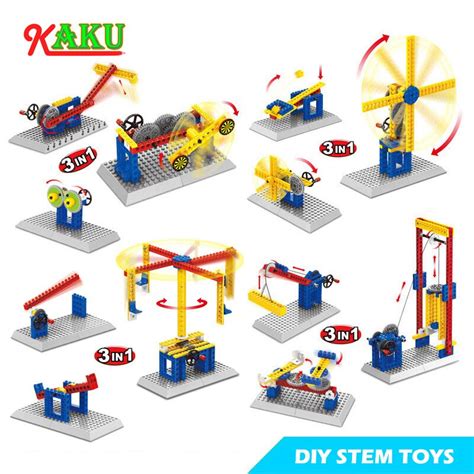 Children Diy Building Blocks Toys Mechanical Dynamics Principle 3d