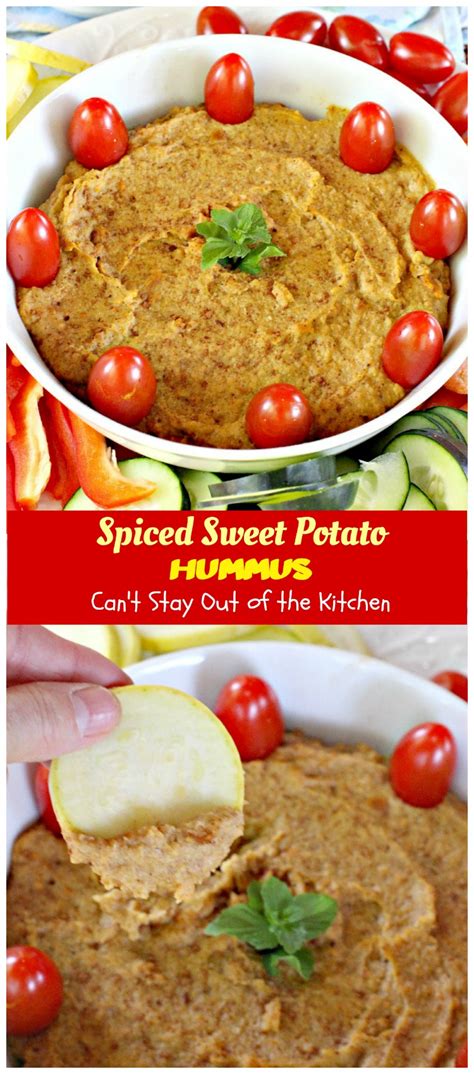 Spiced Sweet Potato Hummus - Can't Stay Out of the Kitchen