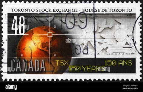 Toronto Stock Exchange On Canadian Postage Stamp Stock Photo Alamy