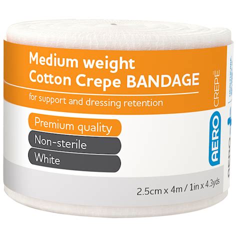 Aerocrepe Medium Cotton Crepe Bandage 25cm X 4m Wrap12 Smartlink