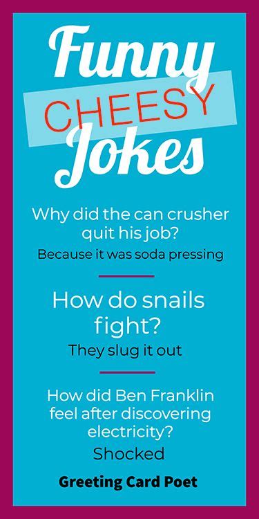 Cheesy Jokes You Wont Stop Laughing At Greeting Card Poet Funny