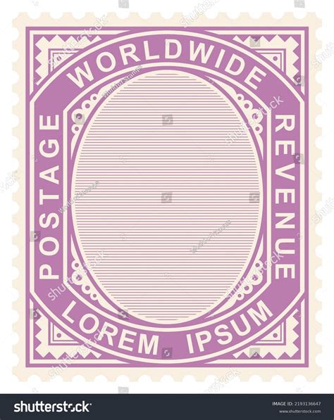 5d Vintage Postage Stamp Template Composition Stock Vector Royalty