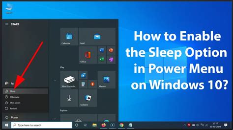 How To Enable The Sleep Option In Power Menu On Windows 10 Youtube