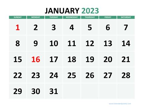 2023 Printable Calendar 2023