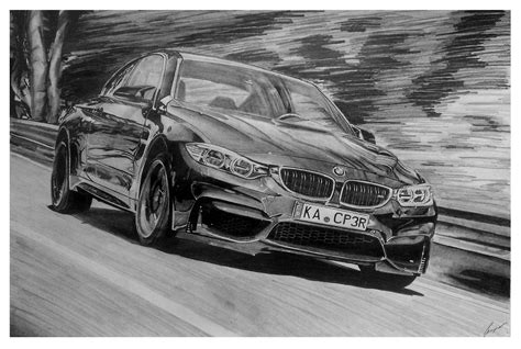 Bmw m4 is one of the powerful and stylish car. Bmw M4 Drawing