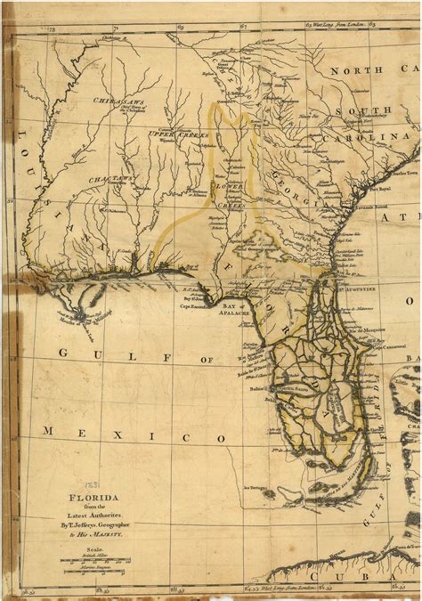 Jeffreys Map 1763 Florida Historical Society