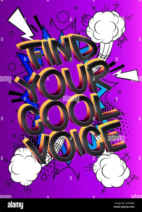 Find Your Cool Voice Comic Book Style Cartoon Words On Abstract Comics