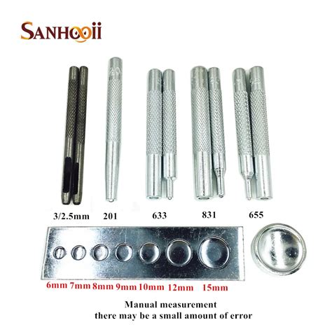 Carbon Steel Tools Set Hole Punch Snap Fasteners For Leather 633655