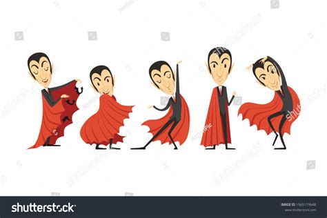 Count Dracula Cartoon Character Different Poses Vector Có Sẵn Miễn