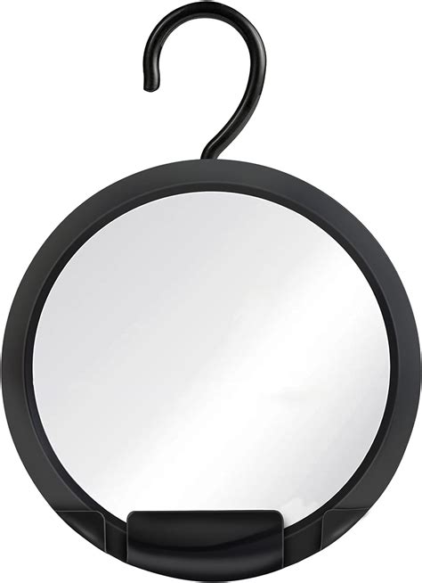 Hangable Fogless Shower Mirror For Shaving With Hook For Hanging And Razor Holder