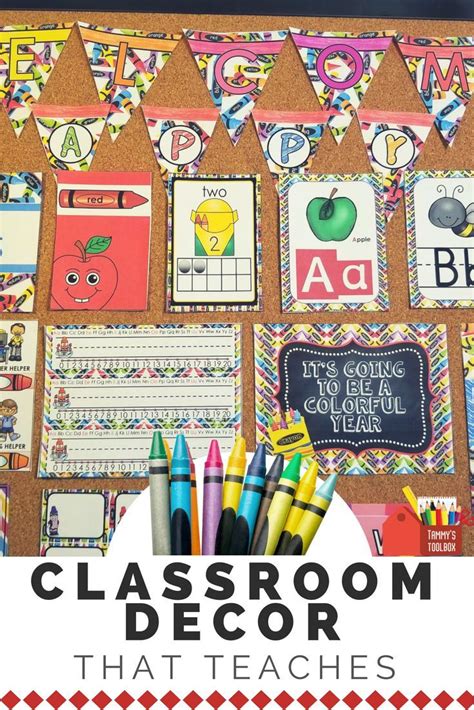 Classroom Decor Bundle In Bright Crayon Theme